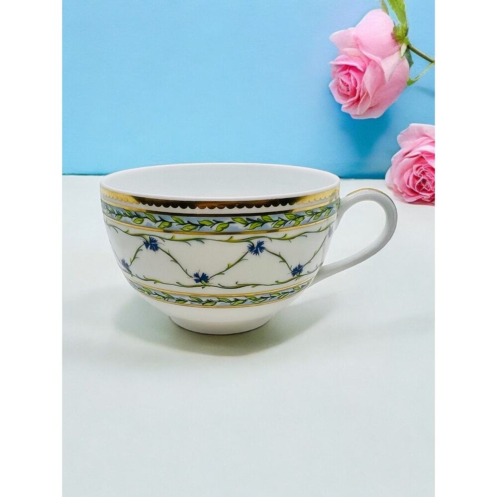Limoges Tea Cup-Raynaud Allee Royale-Paris France-Breakfast Cup Only-Blue Flower